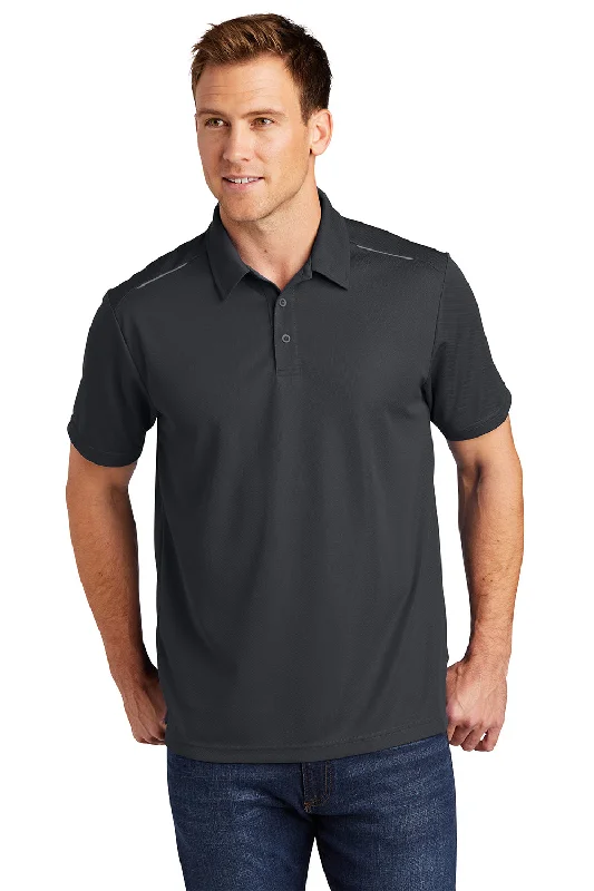 Port Authority Mens Moisture Wicking Short Sleeve Polo Shirt - Battleship Grey