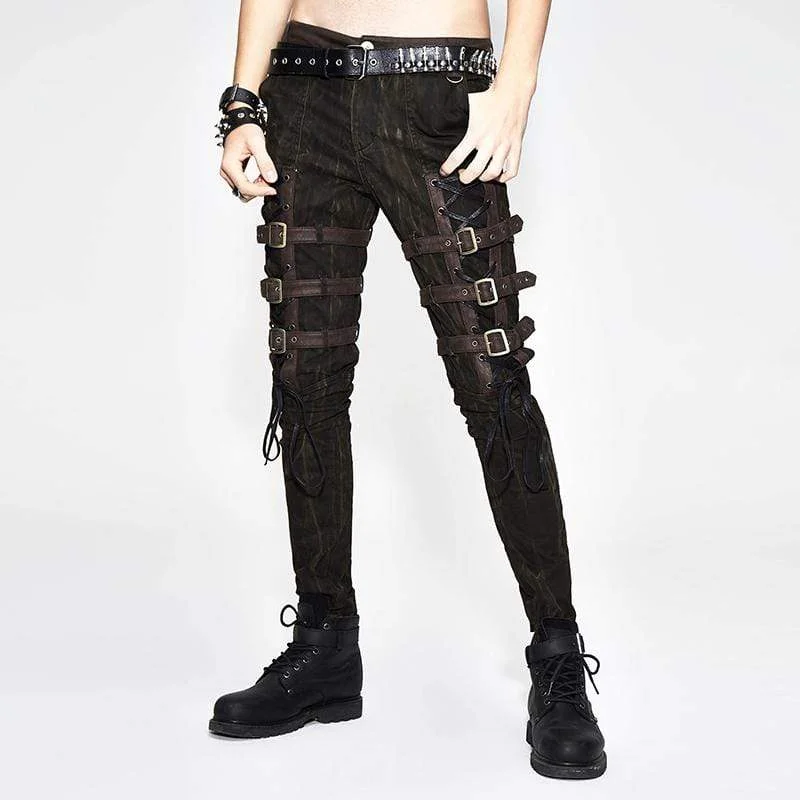 Weekend Specials to Enjoy Men's Punk Style Mid Rise Jeans