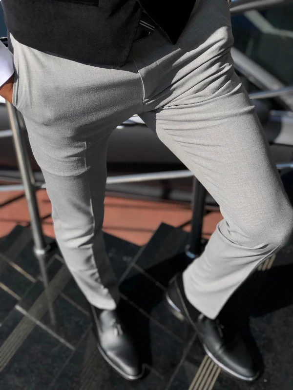 Price Cut Mason Slim-Fit Fabric Pants Grey