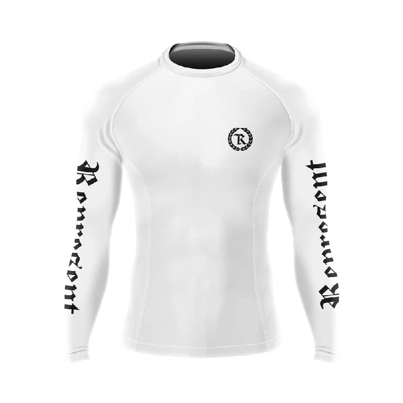 Black Gang Jiu Jitsu Rash Guard Long Sleeve [WHITE X BLACK]