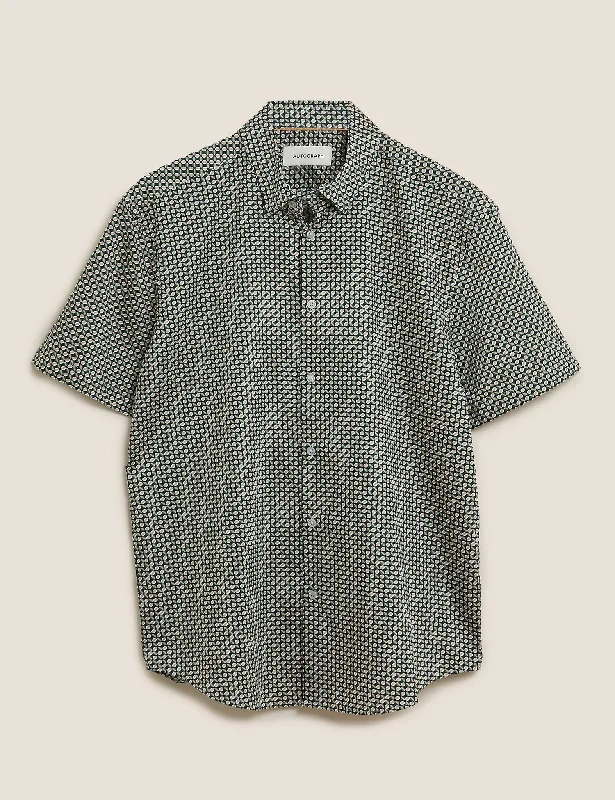 Act Fast Cotton Geometric Print Shirt