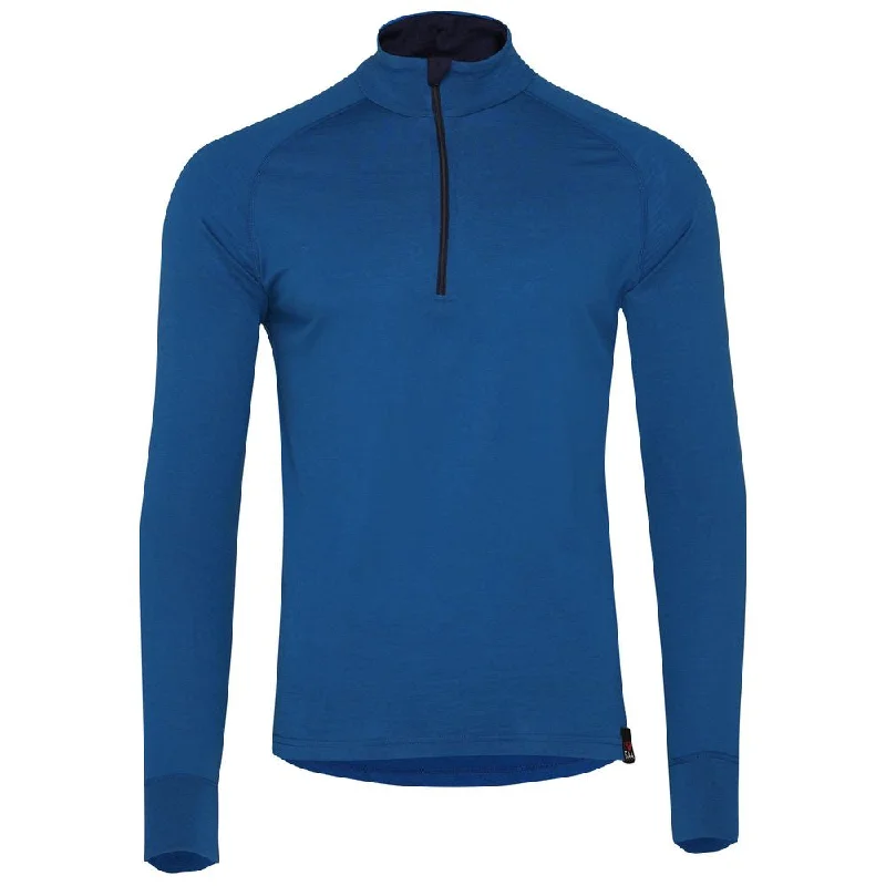 Deal Mania Mens Merino 200 Long Sleeve Zip Neck (Blue)
