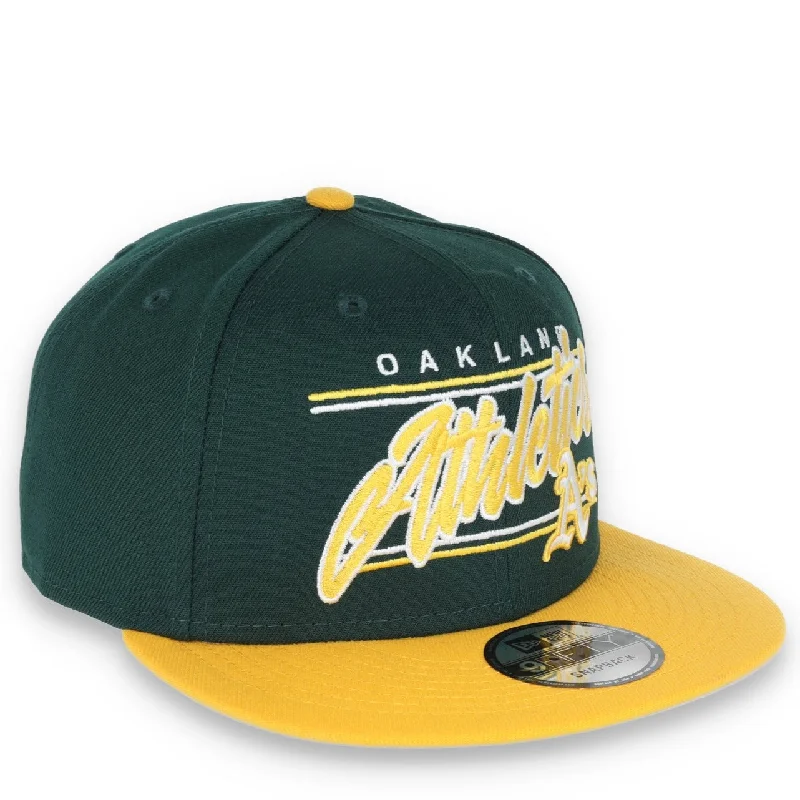 Season Finale Sale NEW ERA NEW OAKLAND ATHLETICS TEAM SCRIPT 9FIFTY SNAPBACK-