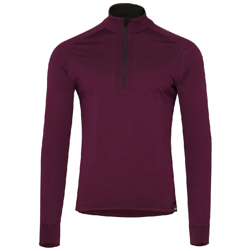 Extra Savings Mens Merino 200 Long Sleeve Zip Neck (Wine)