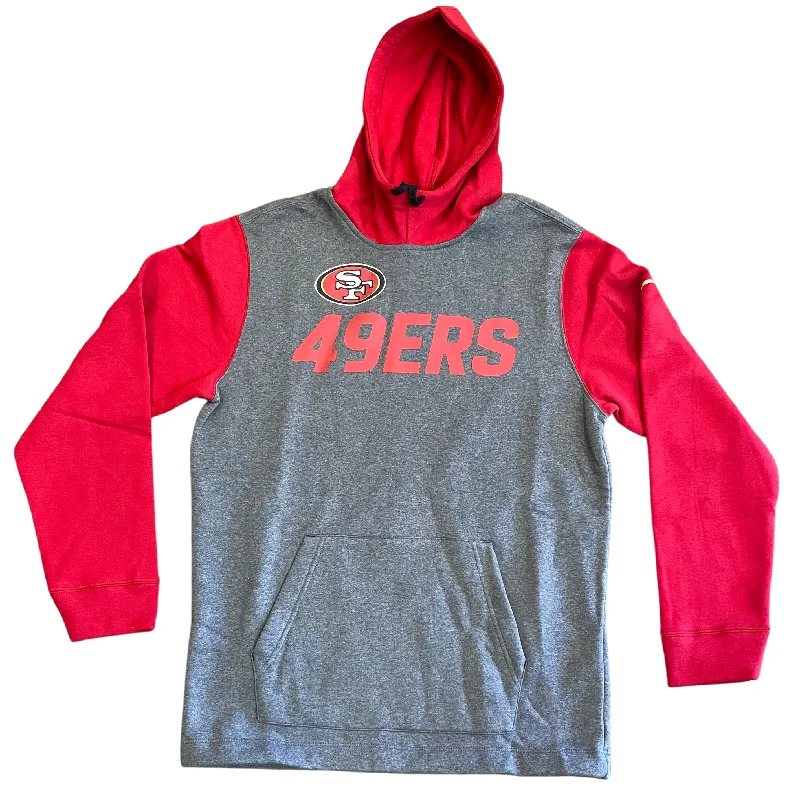 Special Price Nike Men's San Francisco 49ers Surrey Legacy Pullover Hoodie-Heathered Charcoal/Scarlet Special Price Nike Men's San Francisco 49ers Surrey Legacy Pullover Hoodie-Heathered Charcoal/Scarlet