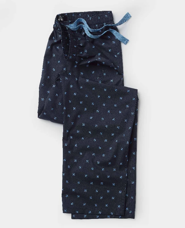 Buy More, Save More Navy Blue Fleur-de-Lys Cotton Lounge Pants