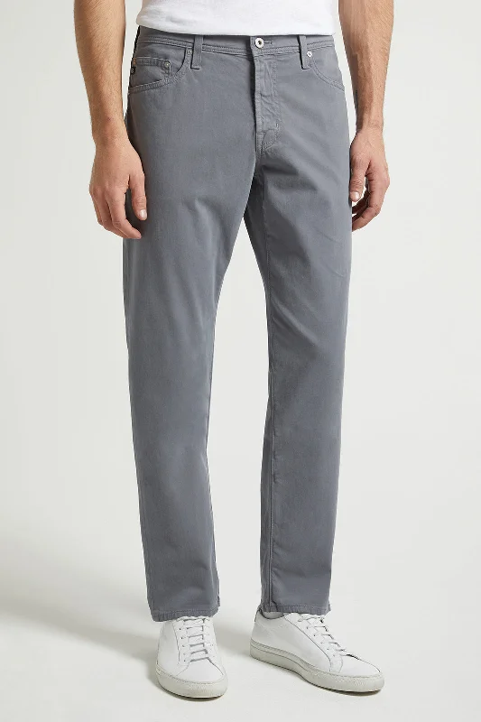 Autumn Fog Grey Sueded Tellis Modern Slim Fit Pants - AG Jeans