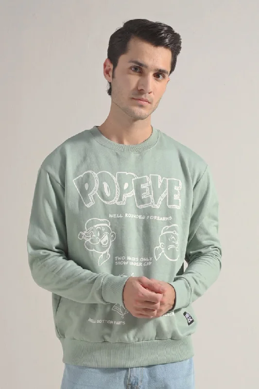 Online Specials Oversized Graphic Sweatshirt - Sage Green