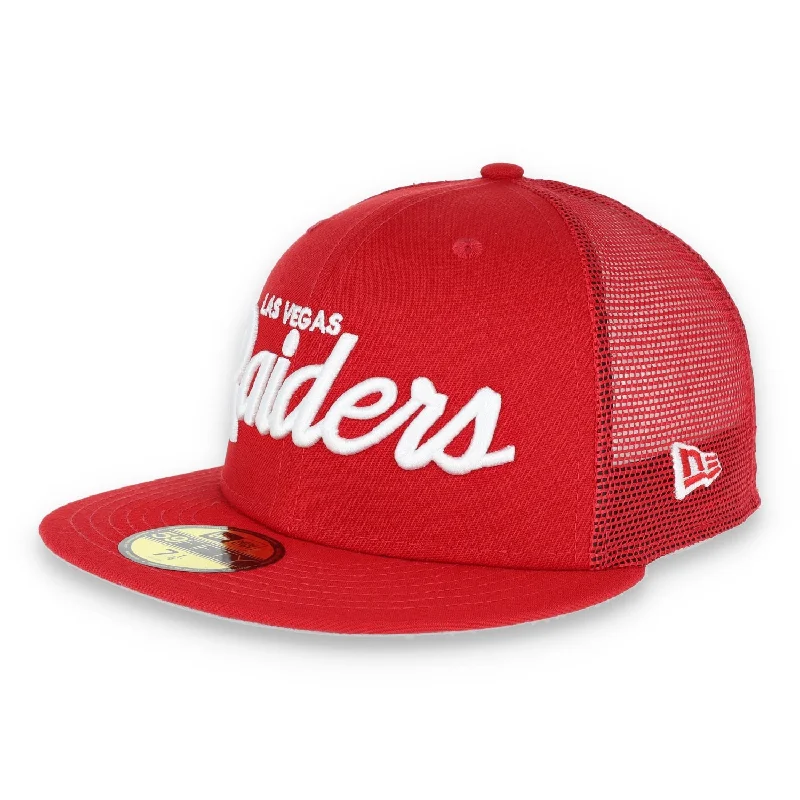 Blowout Sale Las Vegas Raiders New Era 59Fifty Fitted Script Hat-Red/Mesh