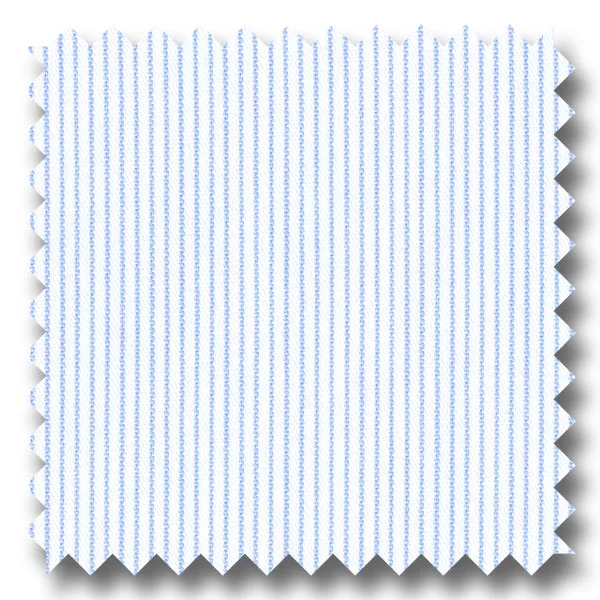 Weekend Discounts to Celebrate White with Light Blue Hairline Stripe Pinpoint - Custom Dress Shirt Weekend Discounts to Celebrate White with Light Blue Hairline Stripe Pinpoint - Custom Dress Shirt
