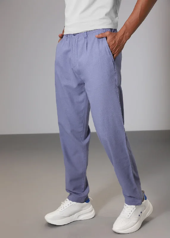 Lavender Comfort Fit Linen Pant