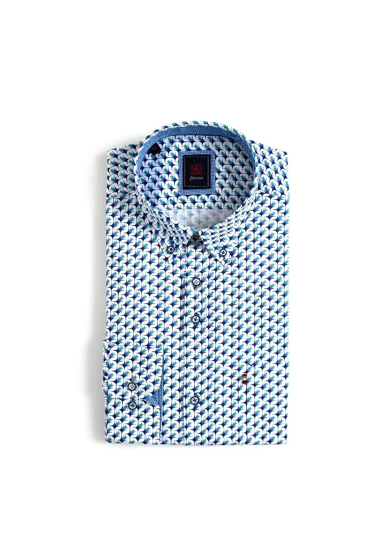 Unbeatable Prices Andre Synge Geo Print Shirt, Apple & Blue