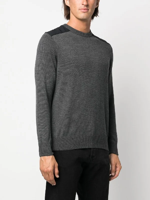 Special Savings Gray Crewneck Sweater With Typhoon Details - Paul & Shark