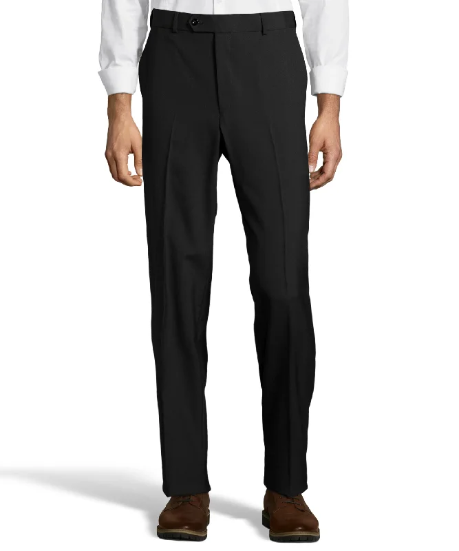 Palm Beach Wool/Poly Black Flat Front Expander Pant