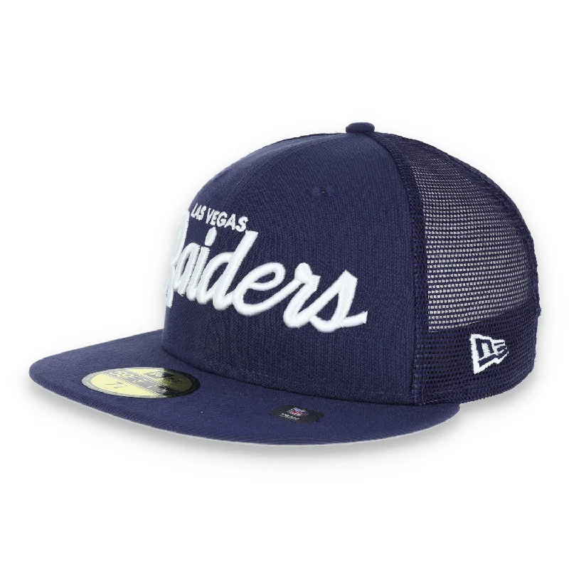 Instant Savings LAS VEGAS RAIDERS NEW ERA mesh script 59FIFTY FITTED-navy
