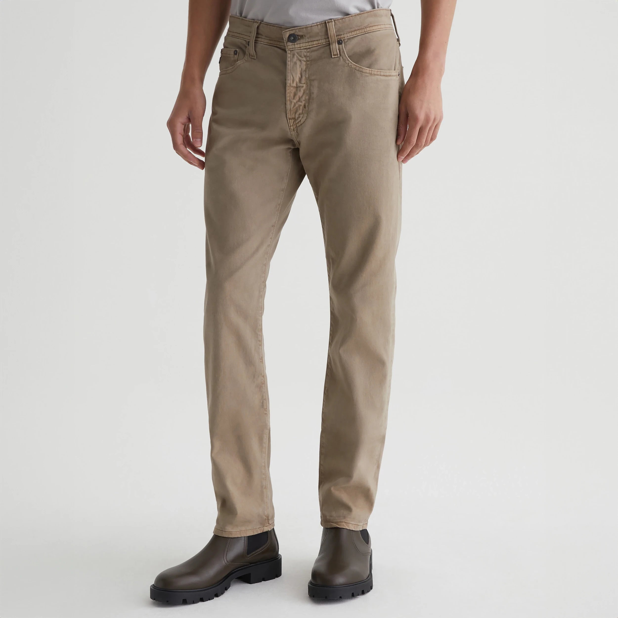 Sulfur Smoked Oak (Tan) Modern Slim Tellis Sueded Pants - AG