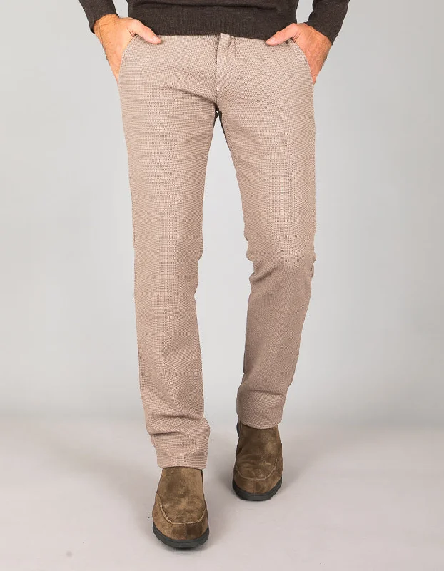 Beige Stretch Woven Cotton Chinos - Mason's