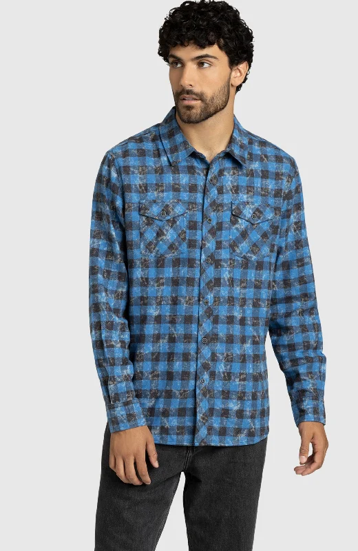 Instant Deal Federal Blue Plaid Flannel Shirt