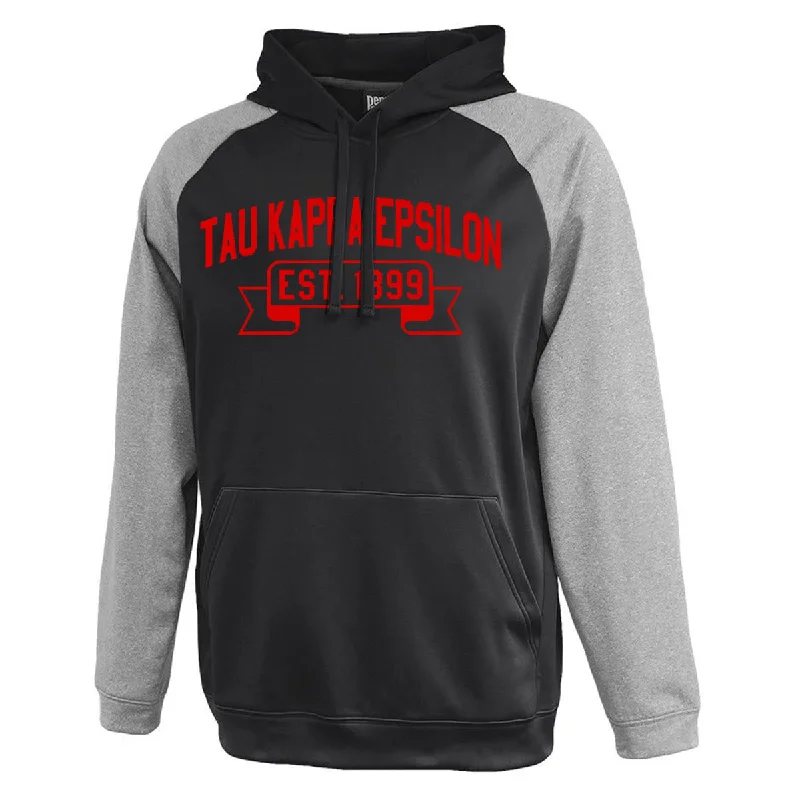Act Fast Greek Two-Tone Hoodie, Printed Vintage Football Design - P-1720 - CAD
