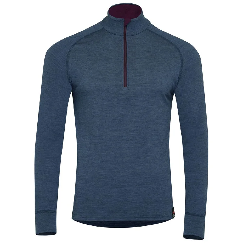 Markdown Madness Mens Merino 200 Long Sleeve Zip Neck (Denim)