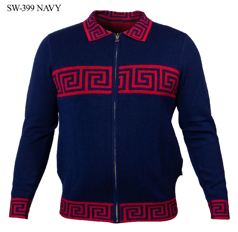 Midnight Sale Prestige SW-399 Full Zip Reversible Sweater Navy