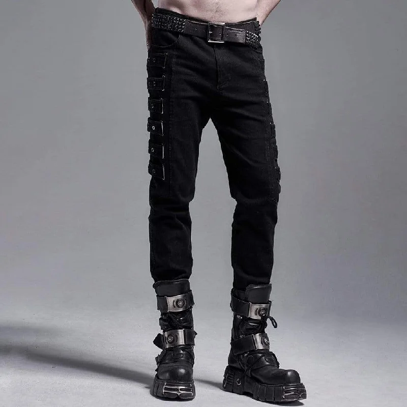 Limited Quantity Men's Gothic Fitted Pants With Chains