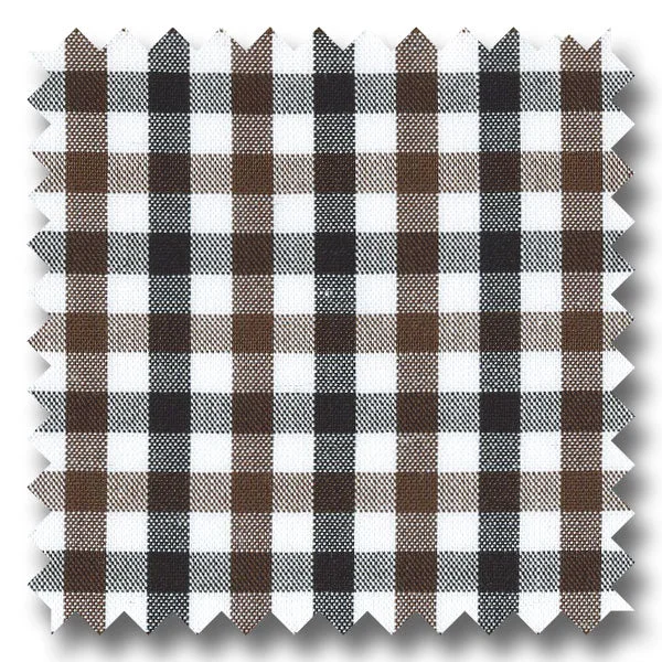 Year-End Clearance Black and Brown Gingham Check Broadcloth - Custom Dress Shirt
