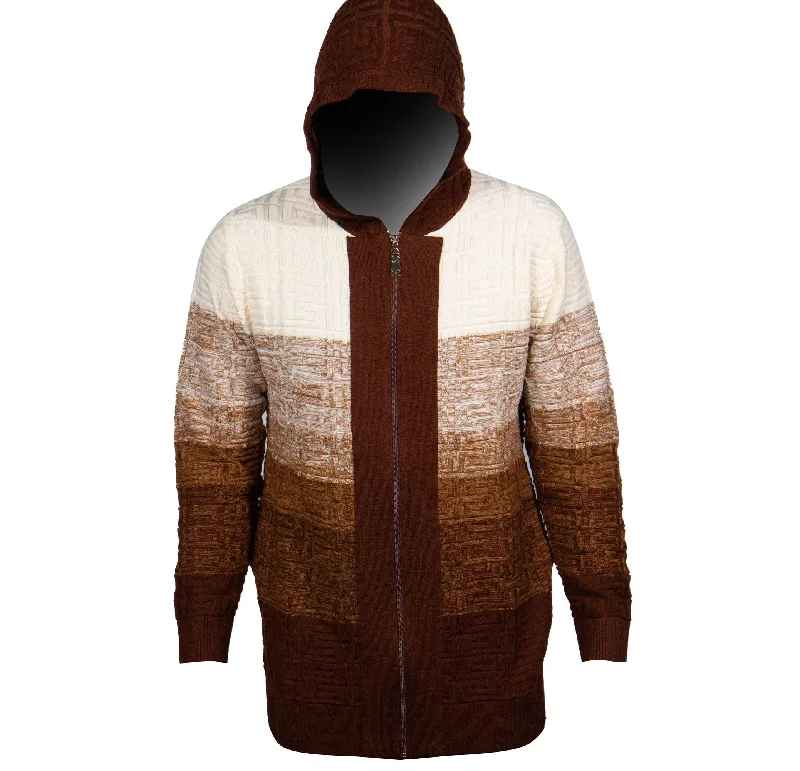 Exclusive Online Offer Prestige SW-484 Full Zip Hooded Sweater Brown