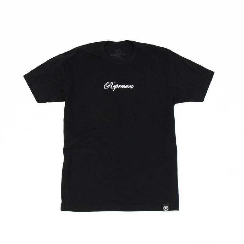 Classic Script Embroidered Tee [BLACK X WHITE]