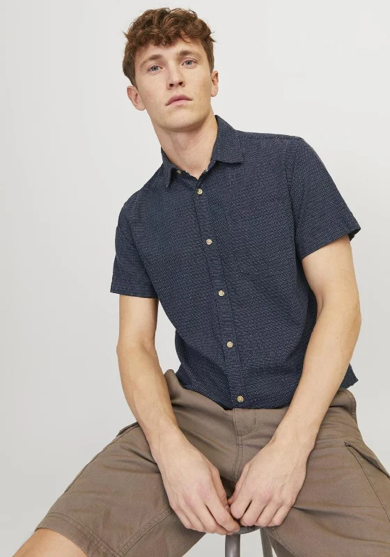 Jack & Jones Abel Short Sleeve Shirt, Navy Blazer