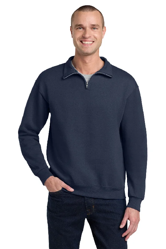 Can't Miss Jerzees Mens NuBlend Pill Resistant Fleece 1/4 Zip Sweatshirt - Navy Blue Can't Miss Jerzees Mens NuBlend Pill Resistant Fleece 1/4 Zip Sweatshirt - Navy Blue