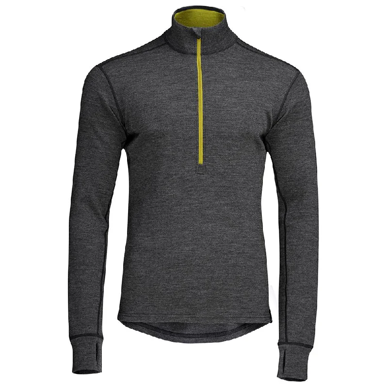 Mens Merino 320 Long Sleeve Half Zip (Smoke/Lime)