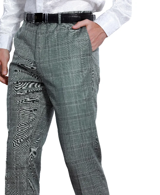 Daily Deals Skinny Fit Plaid Dress Pants, Mint