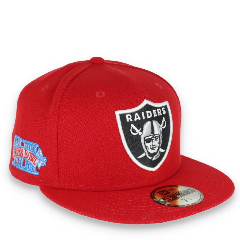 Steals and Deals New Era Las Vegas Raiders Shield XVIII Side Patch 59FIFTY Fitted Hat-RED