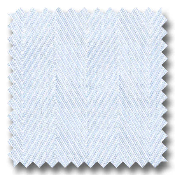 Half Price Light Blue Solid Herringbone - Custom Dress Shirt