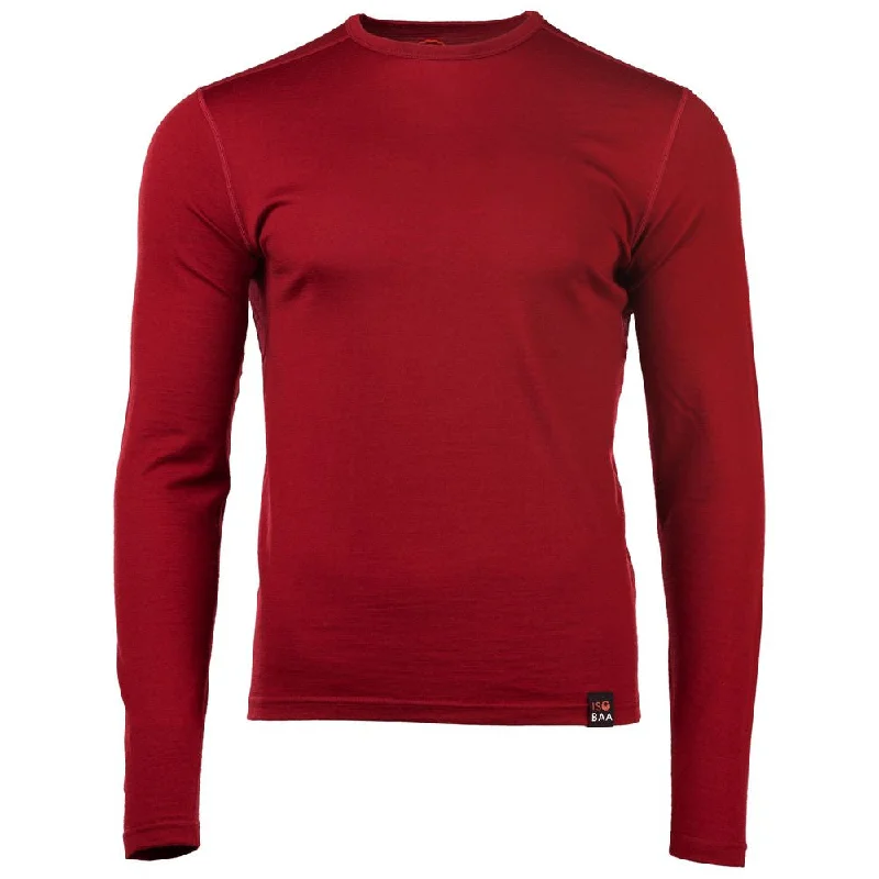 Mens Merino 180 Long Sleeve Crew (Red)