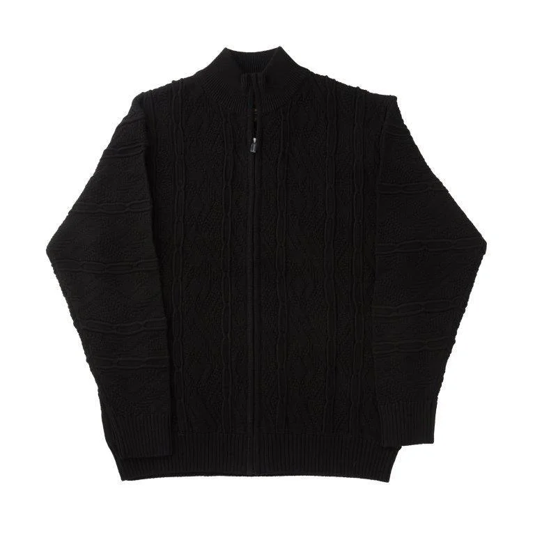 FX Fusion Full Zip Textural Sweater Black