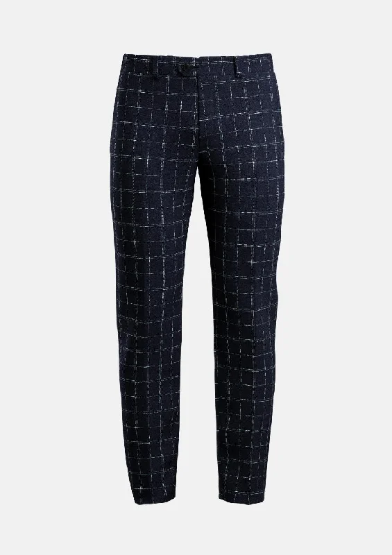 Final Clearance Navy Flannel Windowpane Pants