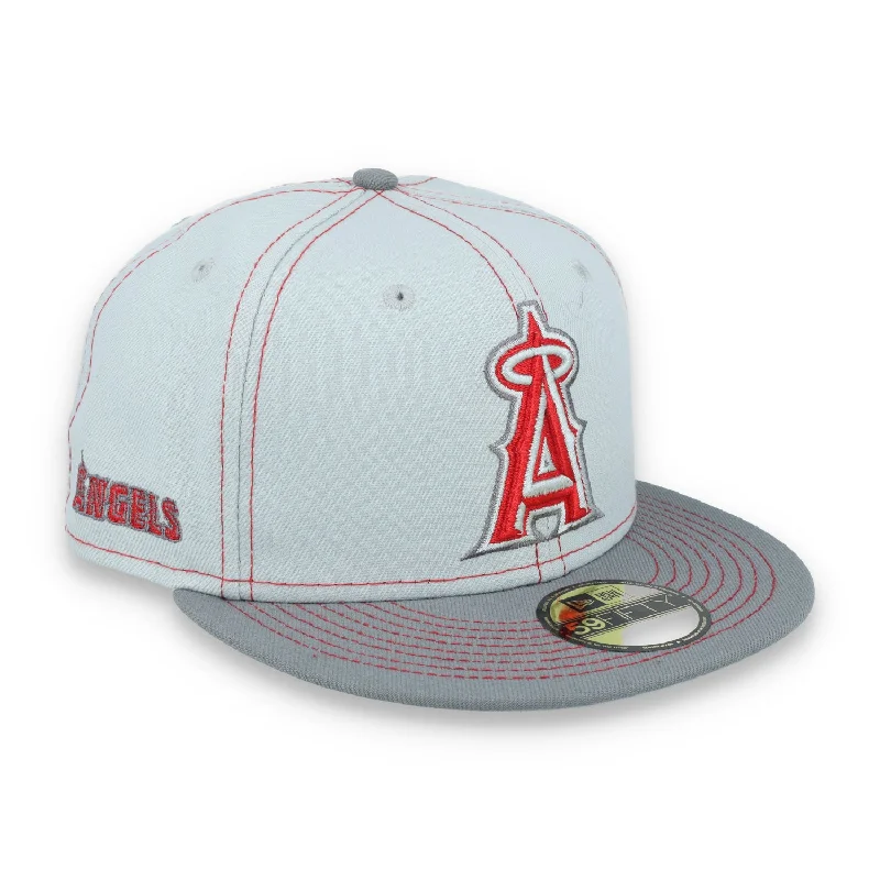 Deep Discounts New Era Los Angeles Angels Gray Pop 59FIFTY Fitted Hat- Gray