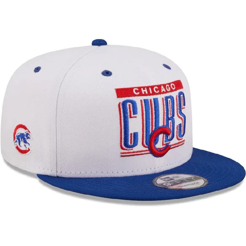 Weekend Savings Galore New Era Chicago Cubs Retro Title 9FIFTY Snapback Hat - White/Royal Weekend Savings Galore New Era Chicago Cubs Retro Title 9FIFTY Snapback Hat - White/Royal