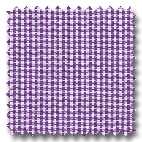 Purple Mini Gingham Check Broadcloth - Custom Dress Shirt