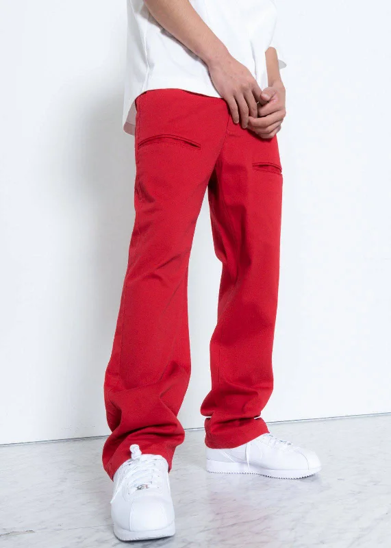 Konus Men's Baggy Chino Pants in Red