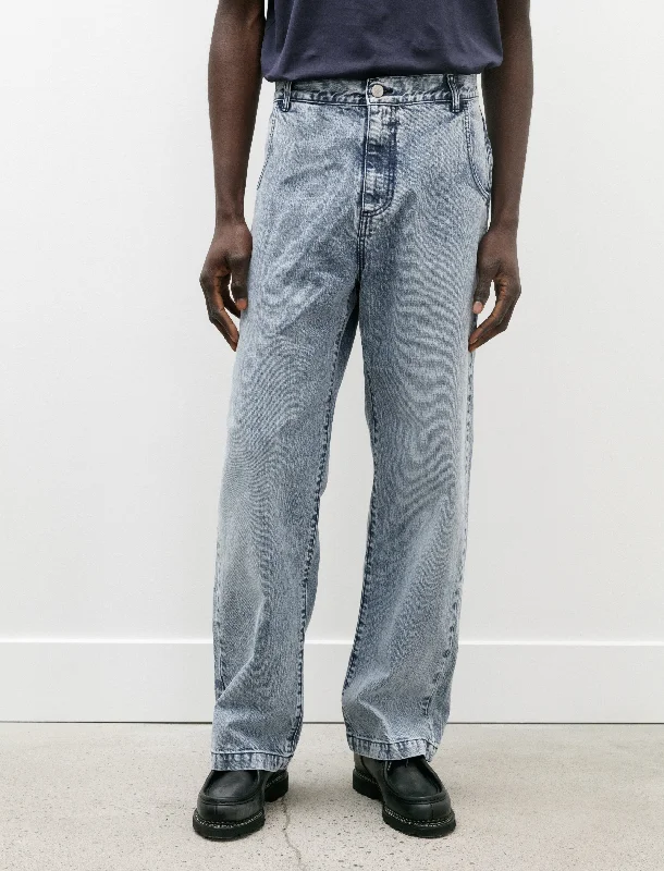 Weekend Discounts to Enjoy Straight Cut Jeans Striped Blue
