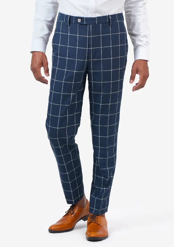 Stock Clearance Oxford Blue Windowpane Pants