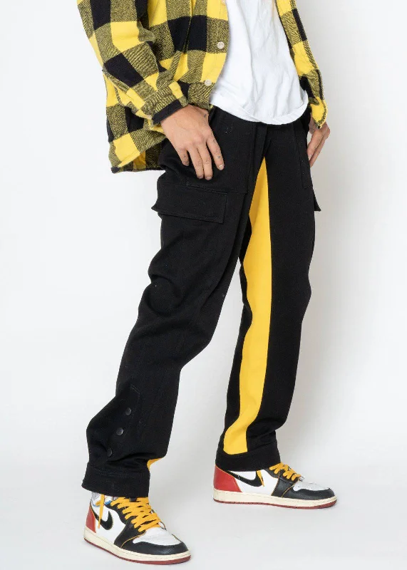 Blank State Men's Snap Cargo Pants in Black/Yellow