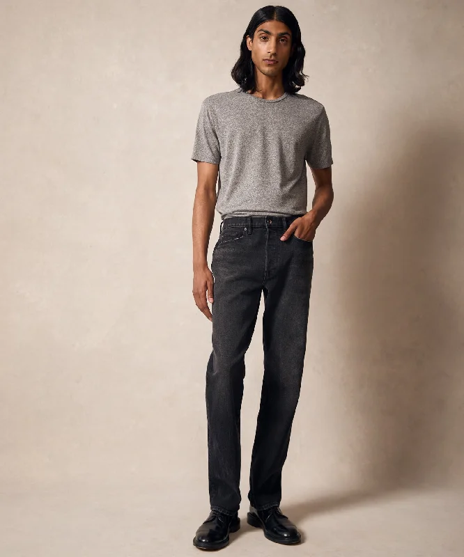 Weekend Bargains to Indulge In Vintage Straight Selvedge Jean in Black Worn Wash