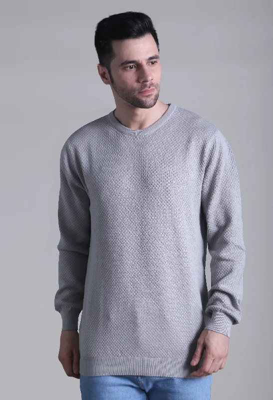 Seasonal Clearance Steel Gray Solid Smart Fit Sweater