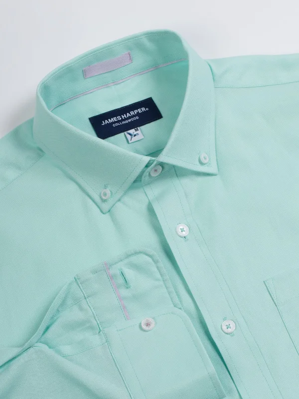 Weekend Flash Sale Aqua Long Sleeve Mini Diamond Shirt