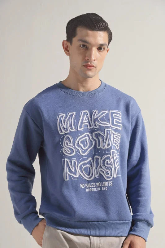 Extra Discounts Oversized Graphic Sweatshirt - Ocean Blue