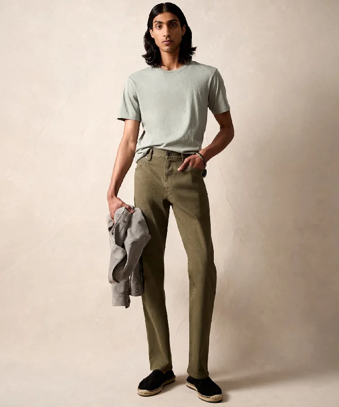 Super Sale Vintage Straight Fit 5-Pocket Chino in Oak Moss